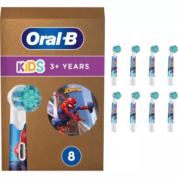 Oral-B Kids Spiderman Ersatzbürstenköpfe, weiß, 8 Stück
