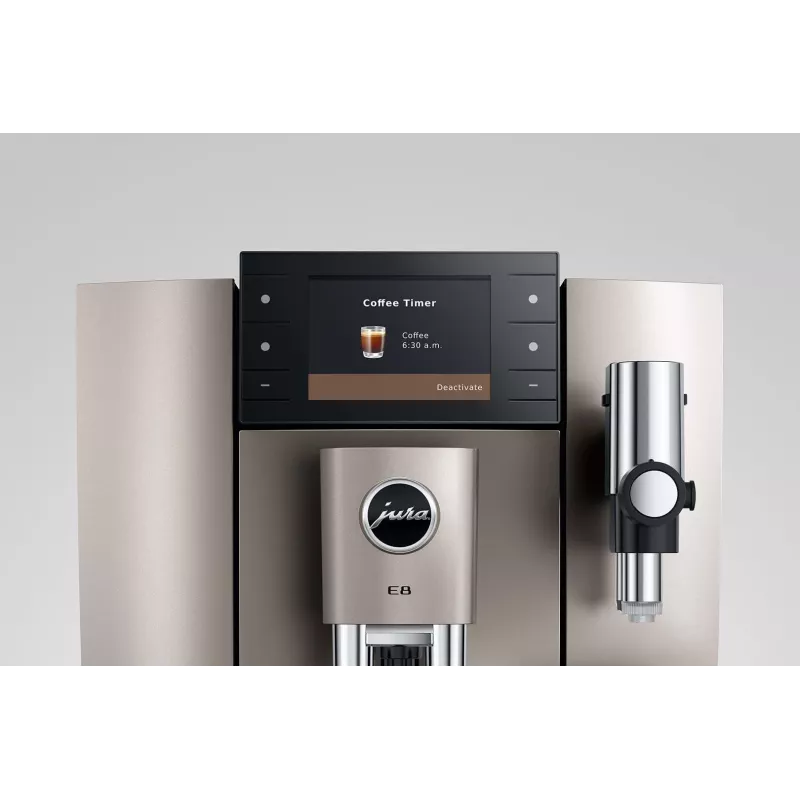 Espressomaschine JURA E8 Vollautomat 1,9 l Silber – 15 bar, 3,5-Zoll-Display, Mahlwerk, Milchaufschäumer