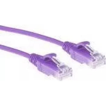 ACT Lila 1,5 Meter LSZH U/UTP CAT6 Rechenzentrums-Slimline-Patchkabel rastnasenfrei mit RJ45-Steckern