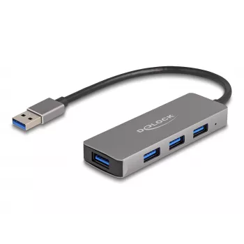 DeLOCK 63171 USB Hub 3.2 Gen 1 Type-A 5000 Mbit/s Grau