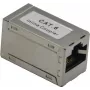 Keystone-Kupplung helos 307454 — geschirmt, CAT6 RJ45 Buchse-auf-Buchse, silberne Ausführung