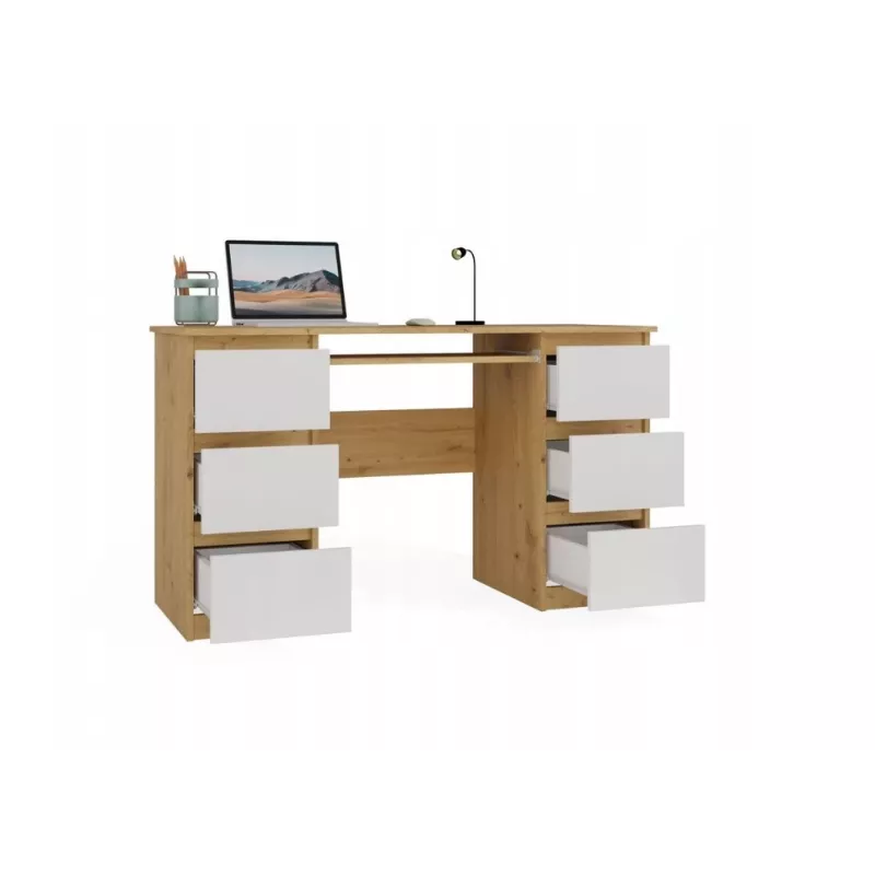 KUBA Schreibtisch Artisan-Eiche/weiß Set