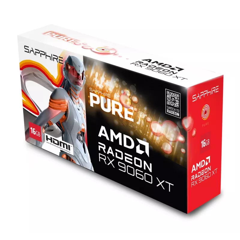 SAPPHIRE PURE Radeon RX 9060 XT Gaming OC 16GB Grafikkarte