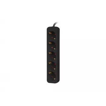 Stromverlängerungskabel Lanberg PS0-05F-0300-BK 3m 5 AC-Steckdosen Innenbereich Schwarz