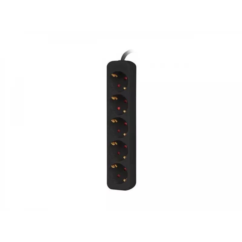 Stromverlängerungskabel Lanberg PS0-05F-0300-BK 3m 5 AC-Steckdosen Innenbereich Schwarz