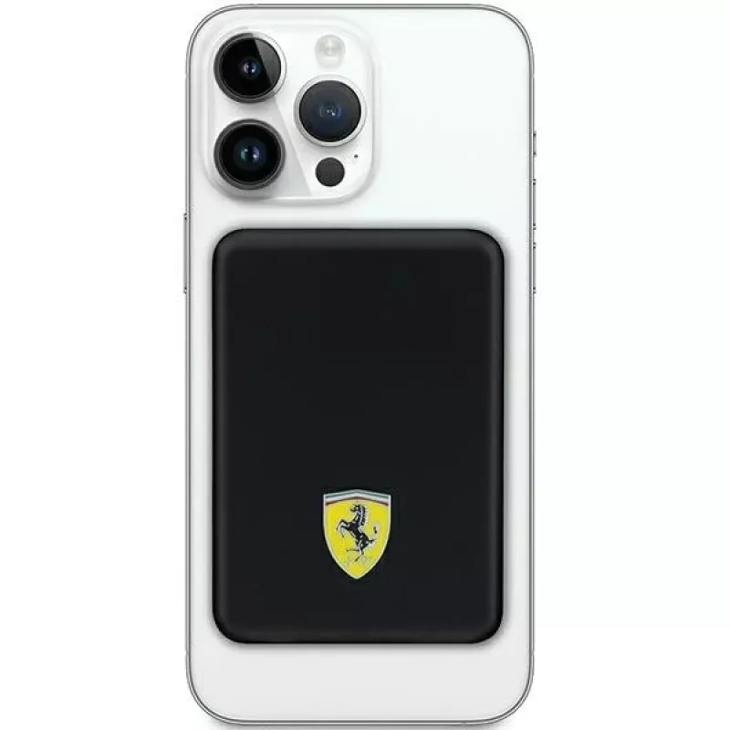 Ferrari Leistungbank FEPB5MNCAK 15W 5000mAh Schwarz/Schwarz Metal Logo MagSafe