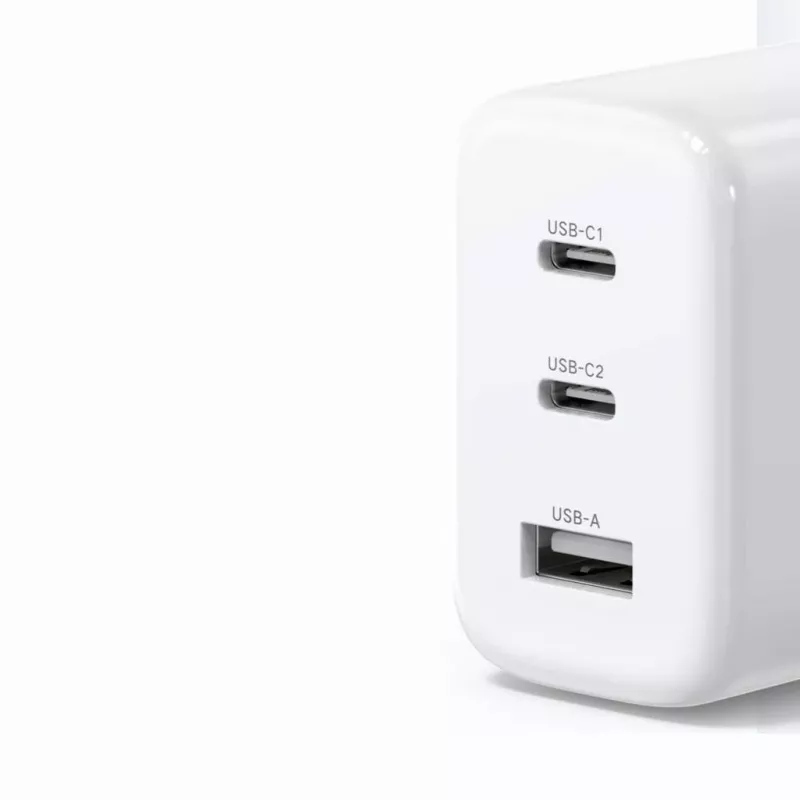 Wandladegerät UGREEN CD275 2× USB Type-C 65W Weiß — Dual-USB-C 65W Schnellladung, 100–240V Eingang