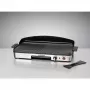 Elektrischer Tischgrill Rommelsbacher BBQ 2003 — 1900 W, 50×25 cm, gerippt + Teppanyaki, stufenloser Thermostat, silber/schwarz
