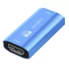 HDMI-Repeater, 20m, 8K 60Hz, HDCP 2.3, Alu, Blau