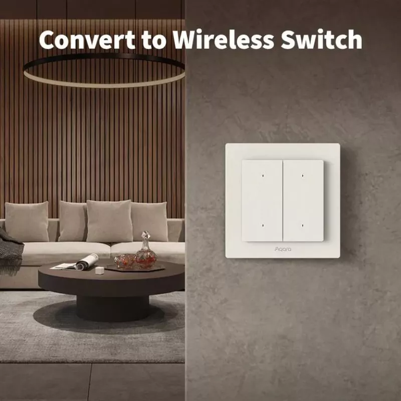 AQARA Lichtschalter H2 EU (4 Tasten, 2 Kanäle) (WS-K08D) – Zigbee und Thread Wandschalter mit 2 Relais