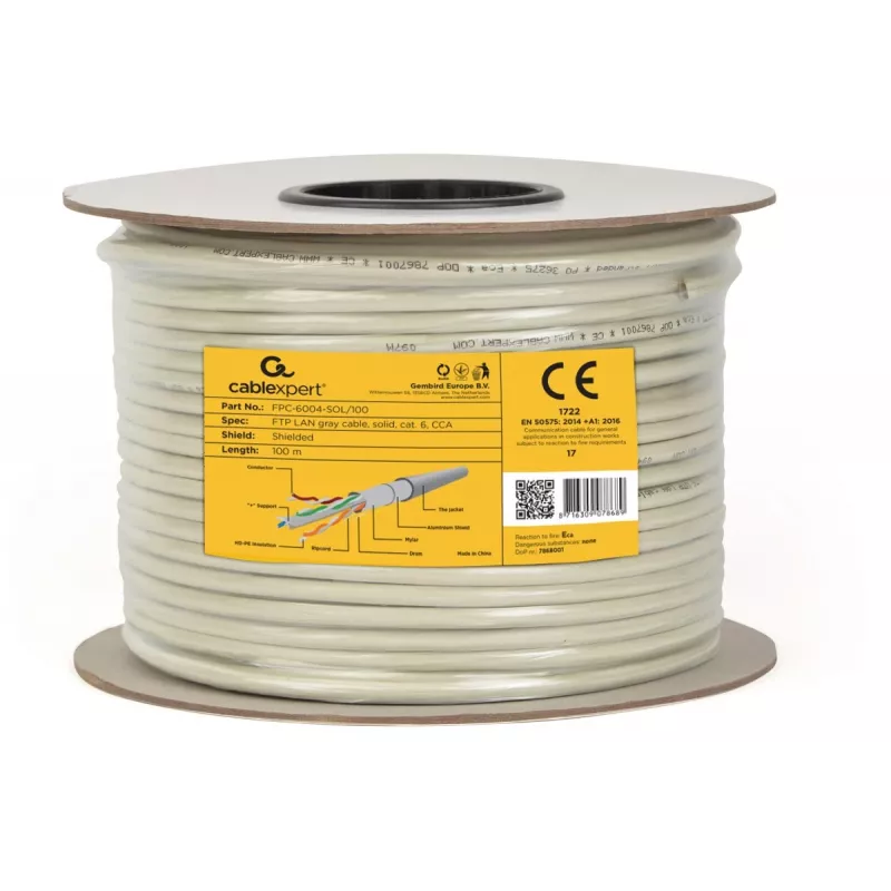 Gembird CAT6 FTP 100m Netzwerkkabel Grau F/UTP (FTP)