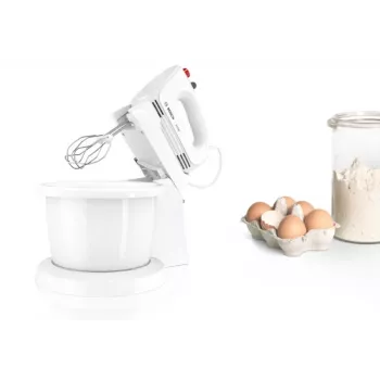 Handmixer Bosch MQWPL2000 — 375 W, 4 Geschwindigkeiten, Turbo, Puls, Edelstahl-Aufsätze, Schüssel inklusive