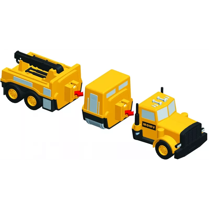 Fahrzeug-Set Popular Playthings Mix or Match Vehicles Construction Schwarz Gelb