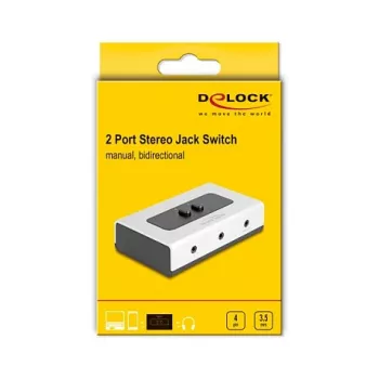 Audio Switch DeLOCK 88061 Schwarz Grau 3,5 mm Eingang Ausgang
