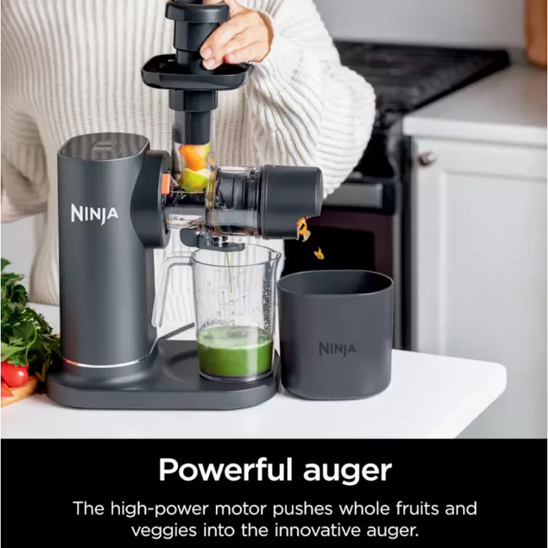 NINJA Cold Press Juicer | Neverclog JC151EU | Typ Kaltentsafter | Grau | 150 W | Anzahl Geschwindigkeiten 1