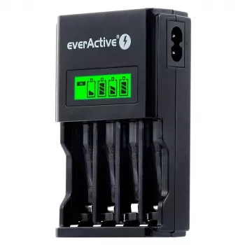 Akkuladegerät everActive NC450B — 4‑Zellen AAA-Ladegerät, 110/230V AC, schwarz