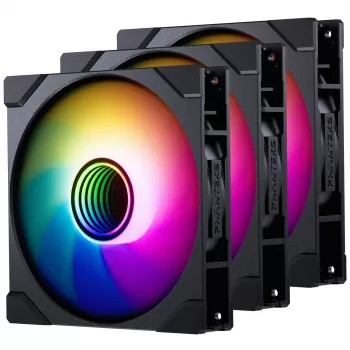 Gehäuselüfter PHANTEKS M25G2-140 D-RGB Reverse Blade 140mm 3er-Pack Schwarz