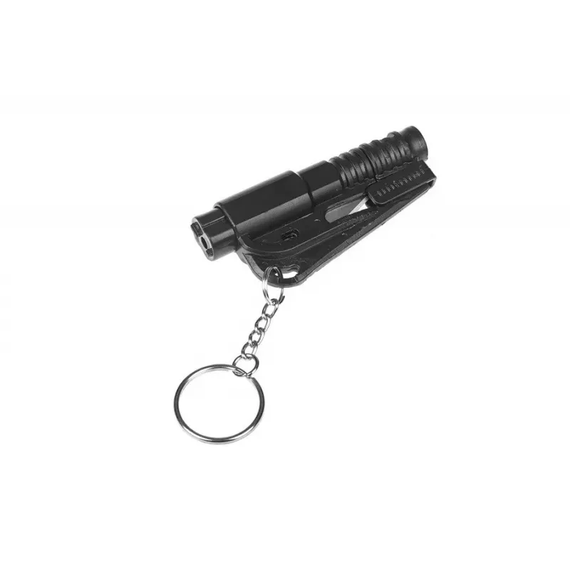 Notfallwerkzeug GUARD YC-004-BL — Gürtelmesser mit Trillerpfeife, Glasbrecher, Technopolymer, 75×35×15 mm, 100 g