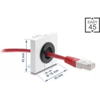 Kabeldurchführung DELOCK Easy 91072, runde Tischeinführung 16 mm Durchmesser