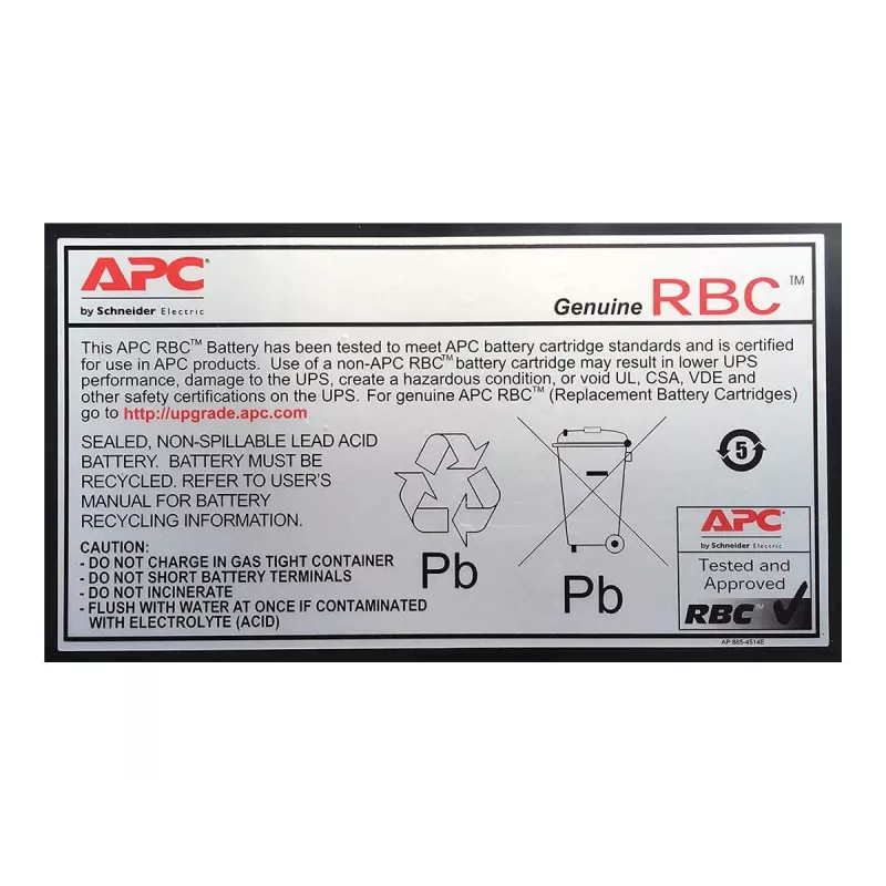 APC Batterieaustauschkartusche APCRBC110 (OEM), Blei-Säure versiegelt (VRLA), 1 Stk., 84 VAh, Schwarz, RoHS, 2,5 kg