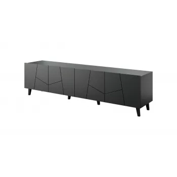 TV-Schrank cama meble ETNA 200 x 42 x 52 cm, schwarz matt, Spanplatten-Oberfläche