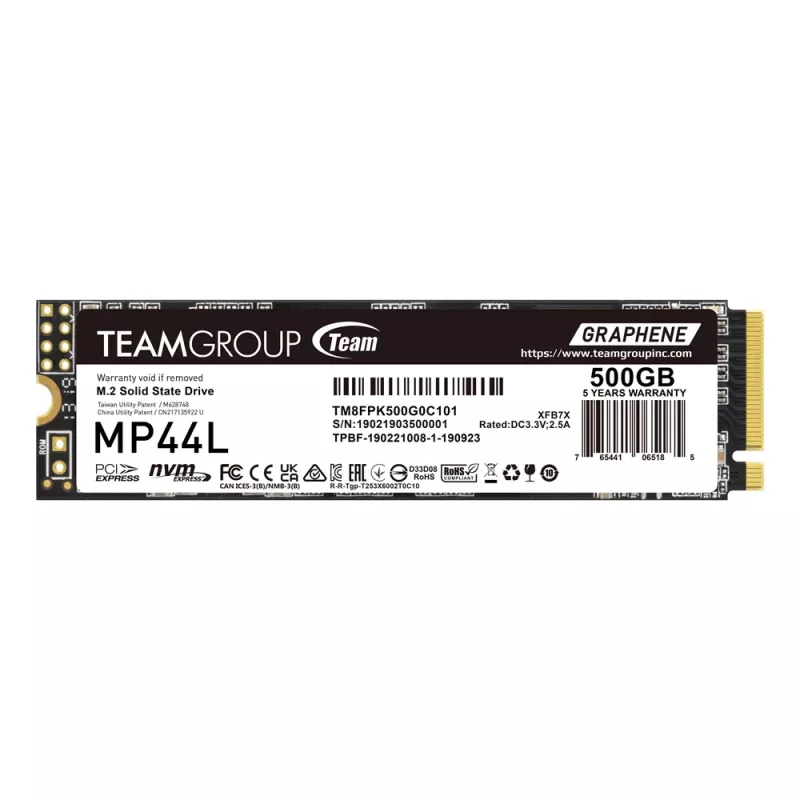 SSD-Laufwerk Team Group 500 GB M.2 PCI Express 4.0 NVMe TM8FPK500G0C101