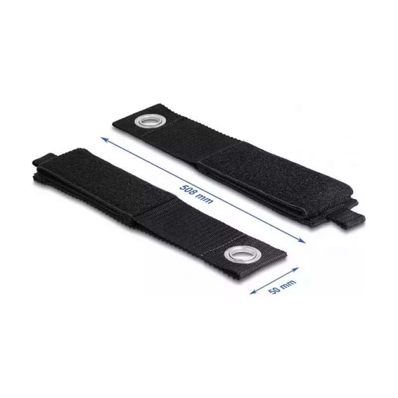 DeLOCK Heavy-Duty Klettband 508x50mm schwarz 5 Stück