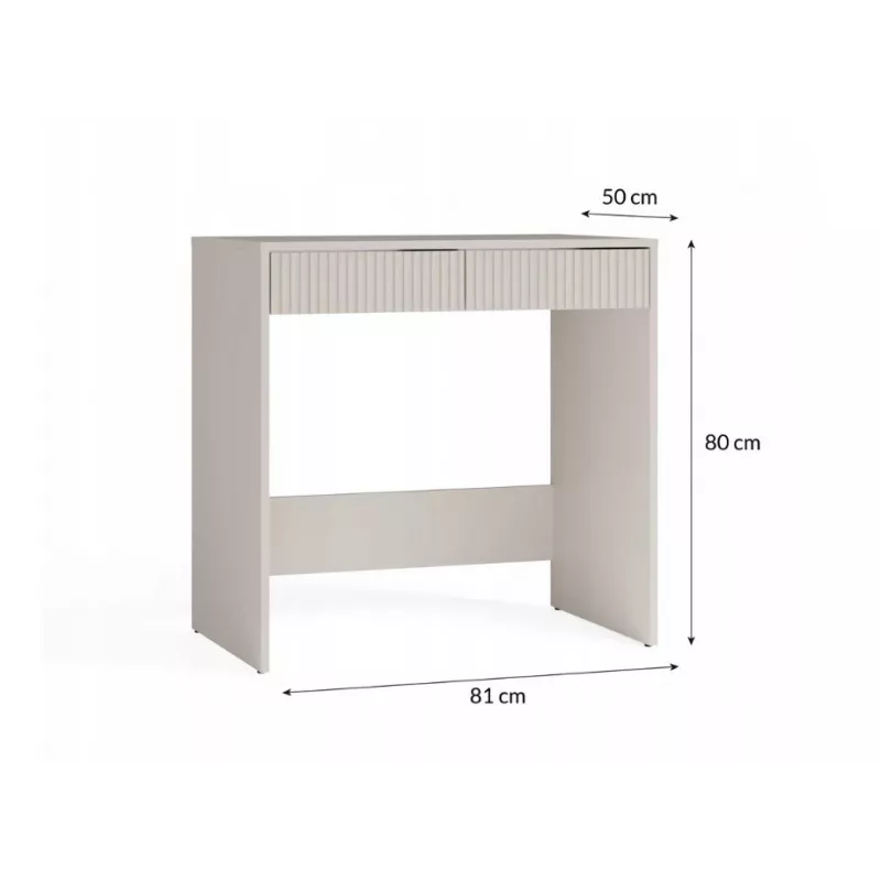 Desk top e shop MARINA 2S schlank KASZMIR — kompakter Schreibtisch mit 2 Schubladen, schmales Profil