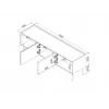 Cama FELLINI TV-Schrank 150x40x52 olivgrün + geölte Eichenplatte