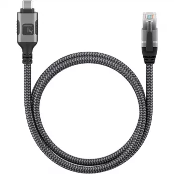 Techly ICOC U3C-RJ45-010 Netzwerkkabel Silber, Schwarz 1 m Cat6 F/UTP (FTP)