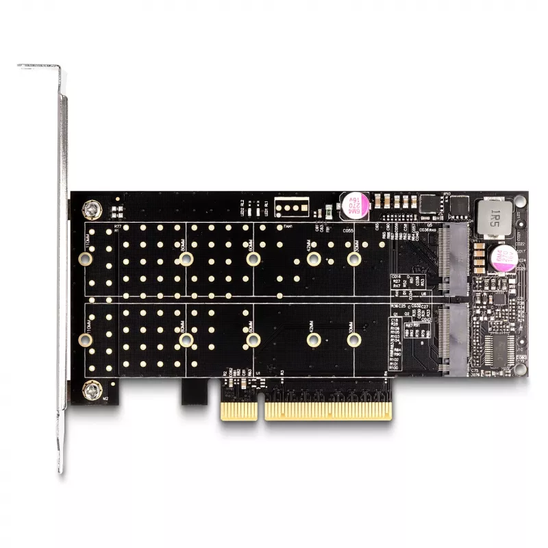 DeLOCK PCI Express x8 Karte auf 2 x interne NVMe M.2 Key M Bifurcation Low Profile