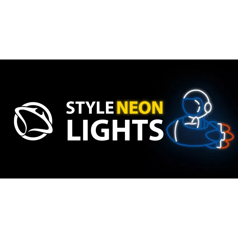 Dekorative Neonleuchte MANTA SNL90MT Style Neon Lights — Astronaut auf Rakete Motiv