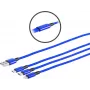USB 3in1 Ladekabel ShiverPeaks 14-50071 — Micro B, USB-C 8-Pin, 1,2 m, Blau