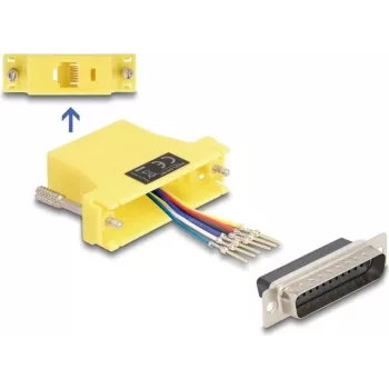 DeLOCK D-Sub 25-polig Stecker auf RJ12 Buchse Montagesatz gelb