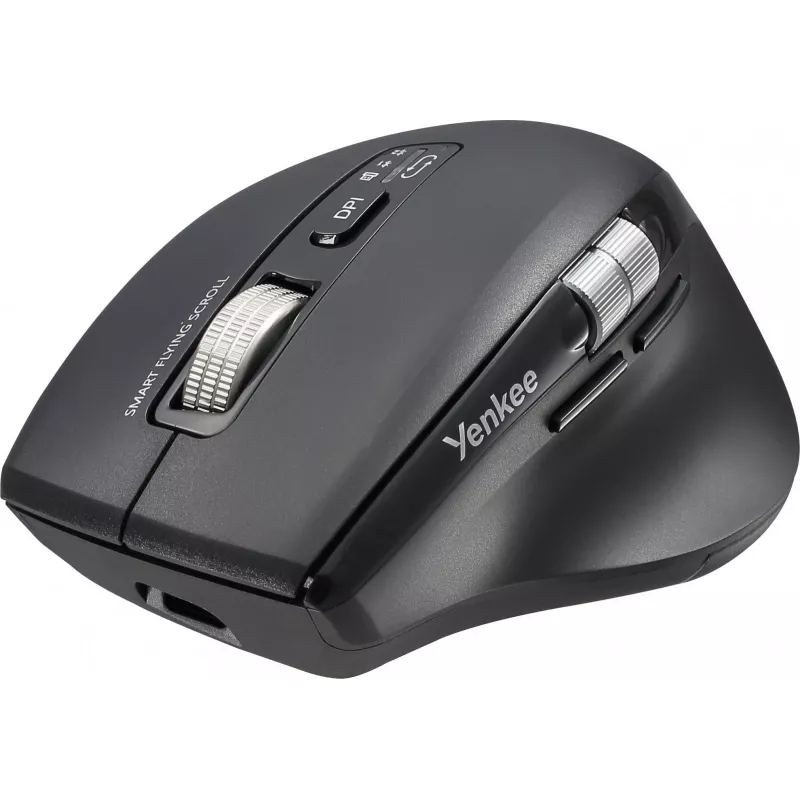 Kabellose Maus YENKEE SPIN DUAL 2095BK — kompakte optische Dual-Mode-Maus, Modell YMS 2095B SPIN