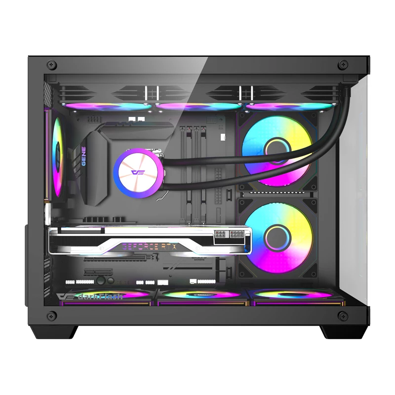 Computergehäuse DarkFlash B275 PRO (schwarz) mit 6 vorinstallierten Lüftern
