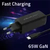 GaN-Laptop-Ladegerät QOLTEC 52419 65 W USB-C PD 5 V/20 V 3 A/3,25 A, 220–240 V, 1,8 m Kabel, schwarz