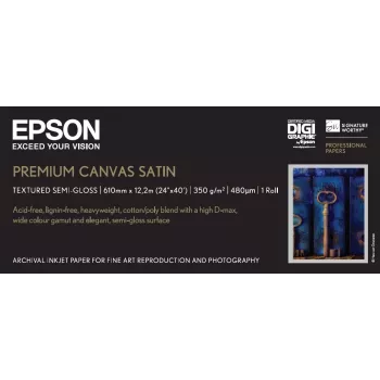 Epson Premium Canvas Satin, 24 Zoll x 12,2 m, 350 g/m²