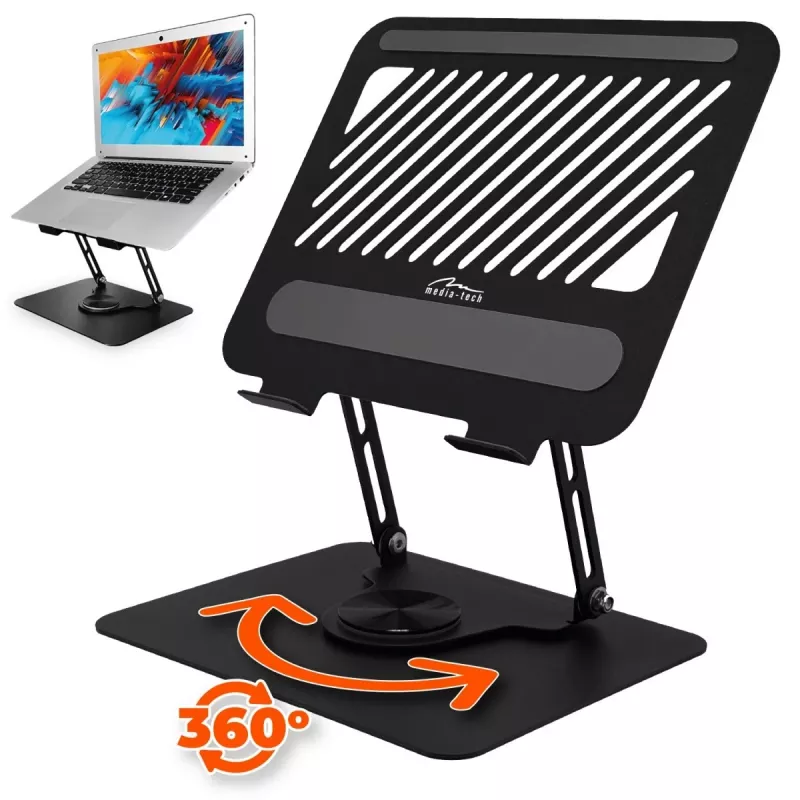 Laptopständer MEDIA-TECH MT2662 – höhenverstellbar, faltbar aus Aluminium für 10–17 Zoll Laptops