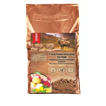 Trockenhundefutter o'canis Hirsch mit Hirse, Kartoffeln und Roter Bete 12 kg — ausgewachsene Hunde, 26% Protein, 9,5% Fett