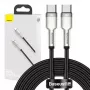 USB‑C auf USB‑C Kabel Baseus Cafule Metal – 2 m, 100W Ladeleistung, USB 2.0 (480 Mbit/s), verzinkte Kontakte, schwarz