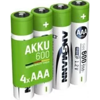 Ansmann 1x4 NiMH-Akku Micro AAA Typ 600 min. 550 mAh 1311-0022 (1311-0022)