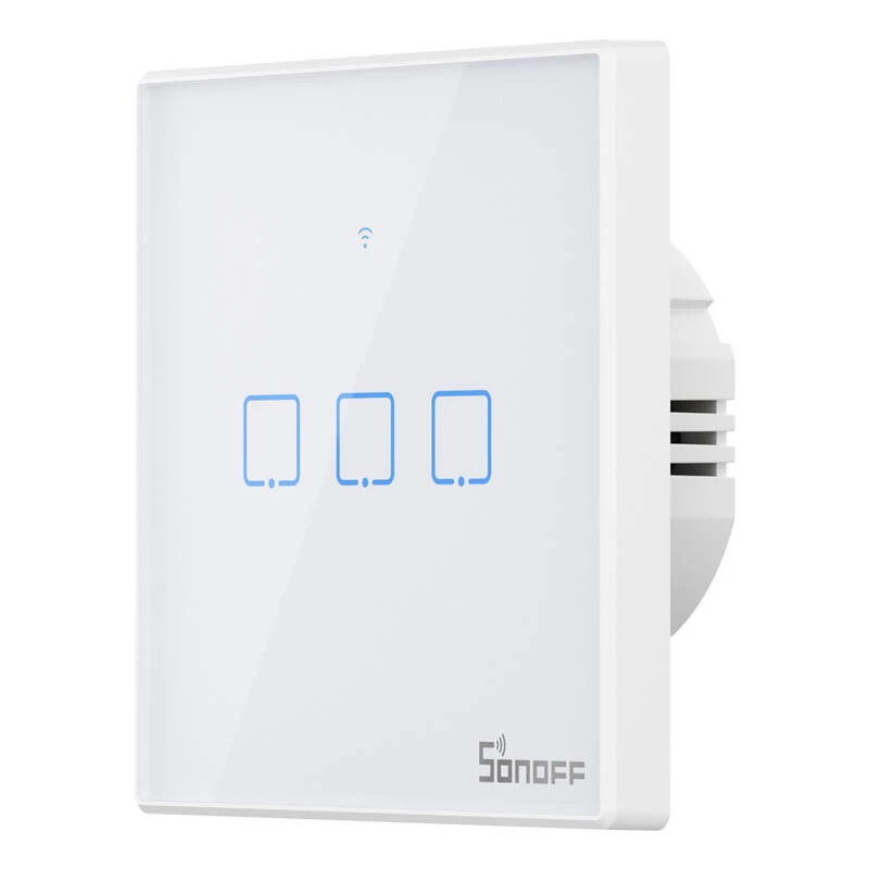 Wandmontierter smarter Lichtschalter Sonoff T2 EU TX 3-Kanal Wi‑Fi + RF 433 Steuerung