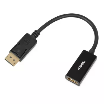 DisplayPort-auf-HDMI-Kabeladapter IBOX iadp4k — DisplayPort (Stecker) auf HDMI (Buchse), gerade Stecker, 4K-Unterstützung, Silber