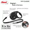Flexi neu CLASSIC 8 m Schwarze Hundeleine mit Rollmechanismus