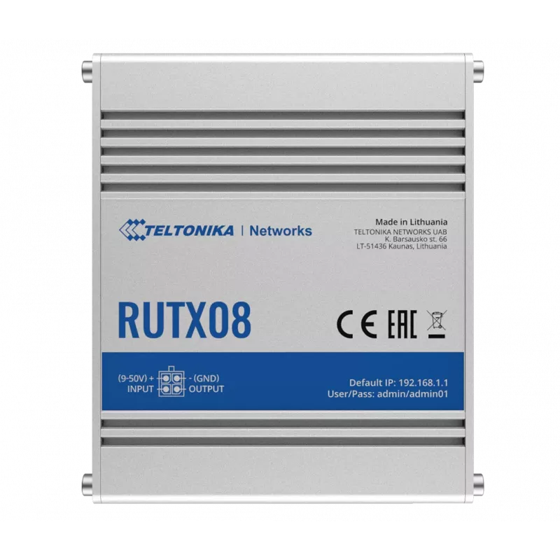 Teltonika RUTX08 Kabelgebundener Router Gigabit Ethernet Edelstahl