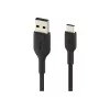 Geflochtenes USB-C auf USB-A Kabel 15cm Schwarz