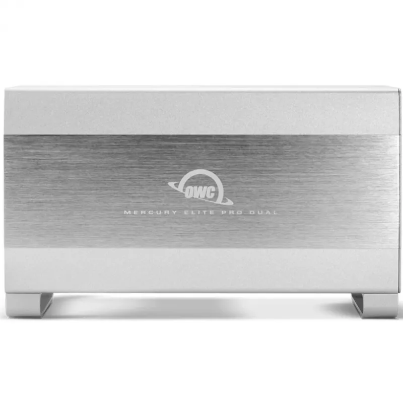 OWC Mercury Elite Pro Dual Weiß – externes Gehäuse für 2× 3,5-Zoll-SATA-Festplatten, RAID 0/1/SPAN, USB Typ‑B