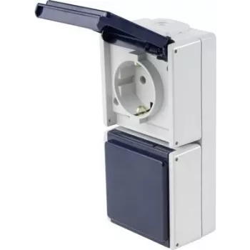 as - Schwabe 62462 Aufputz-Steckdose IP54 Grau (62462)