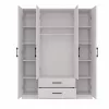 Topeshop ROMANA 160 BIEL KPLB bedroom wardrobe/closet 11 shelves 4 Tür(s) weiß